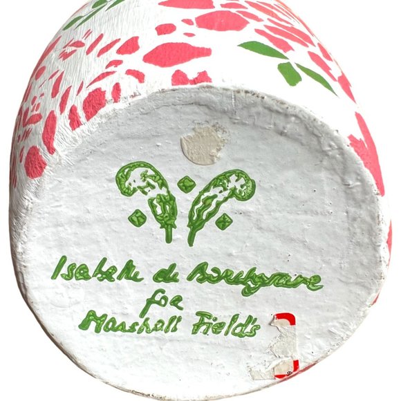 Rare! Vtg Isabelle de Borchgrave Paper-Mache Vase Marshall Fields Glass Insert - Picture 6 of 7